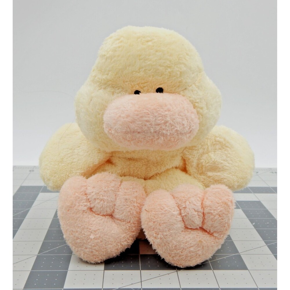 Ty Pluffies PUDDLES Duck 10 In Floppy Plush Bean Bag Toy 2002 Terry Cloth Stuff